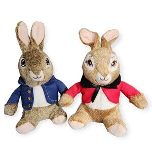 Dandee 2023 Peter Rabbit and Flopsy Plush Bunny Toys 8" Stuffed Animals